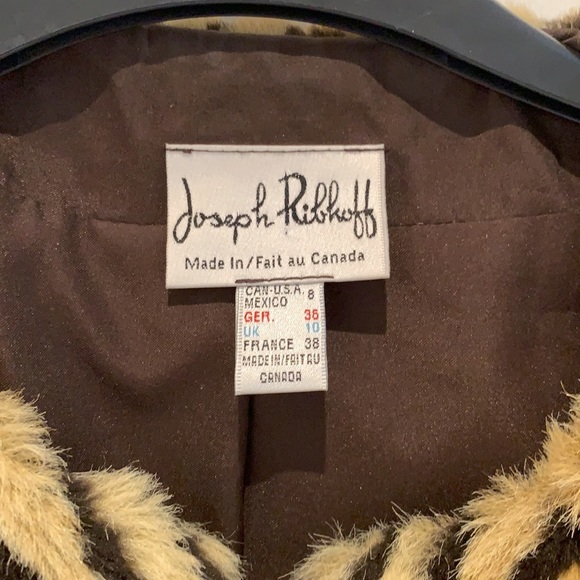 Joseph Ribkoff Faux Fur Veston Jacket Chevron 8 - Picture 2 of 6